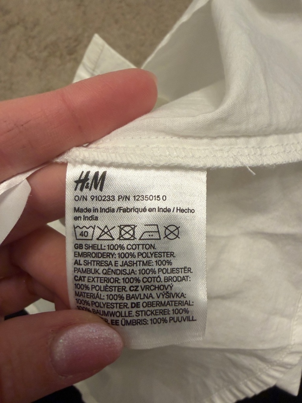 H&M White Eyelet Collar Button-Down Top - Picture 6 of 7